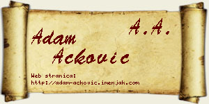 Adam Acković vizit kartica